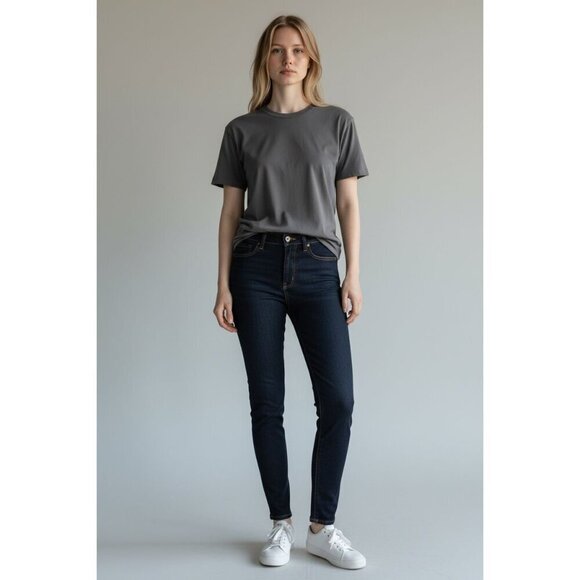 L'AGENCE Denim - L'Agence Women's Andrea High Rise 26" Jeans in Midnight Dark Ankle Zip Size 27